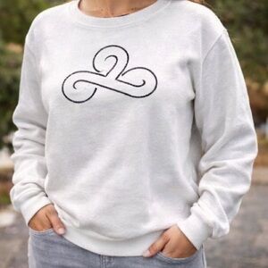 Puma Cloud9 Pullover Sweatshirt Womens‎ Sz Medium White Graphic Crew Neck Logo